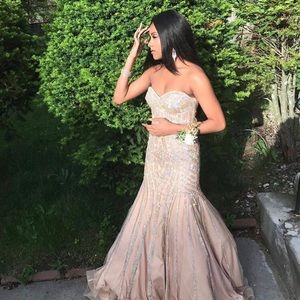 Gold Prom dress Jovani